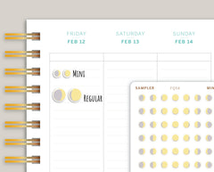 Yellow Moon Phase Icon Planner Stickers FQ54