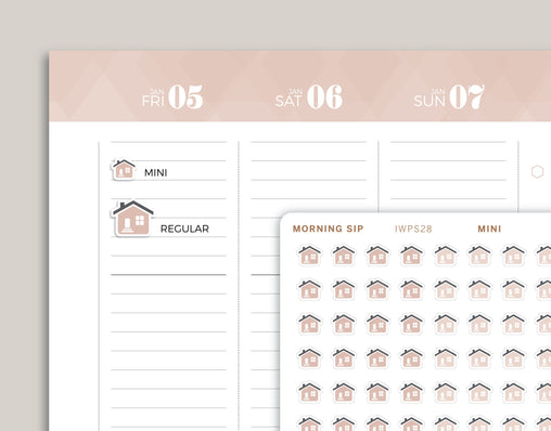 Mini House icon planner stickers