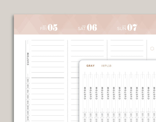 Time Strip Planner Stickers with CUSTOM Headers 2023 inkWELL Press Planners IL18