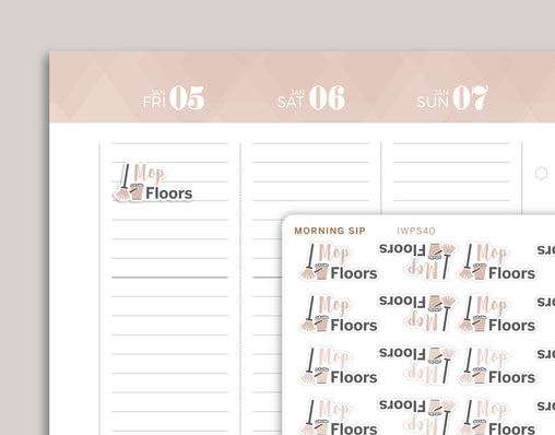 Mop Floors Planner Stickers for 2021 inkWELL Press Planners IWP-N76