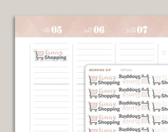 Grocery Shopping Icon Planner Stickers for 2021 inkWELL Press Planners IWP-N78