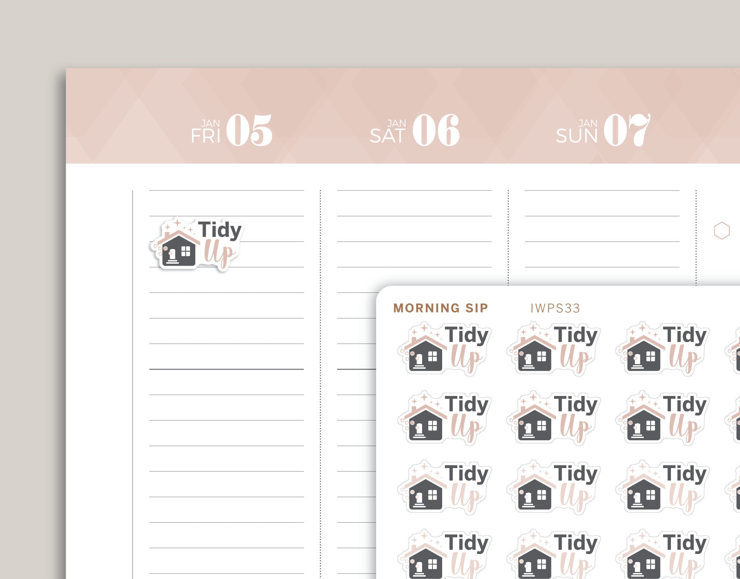 Tidy Up Planner Stickers for 2021 inkWELL Press Planners IWP-N69