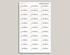 Birthday Label Planner Stickers for 2022 inkWELL Press Planners IWP-P16