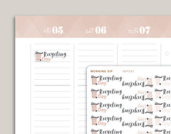 Recycling Day Icon Planner Sticker for 2021 inkWELL Press Planners IWP-N79