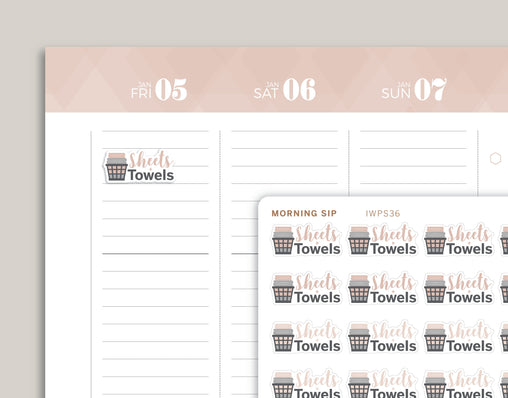 Sheets & Towels Icon Planner Stickers for 2021 inkWELL Press Planners IWP-N72