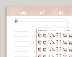 Cleaning/Chore Sampler Icon Planner Stickers for 2021 inkWELL Press IWP-N61 / IWP-W27