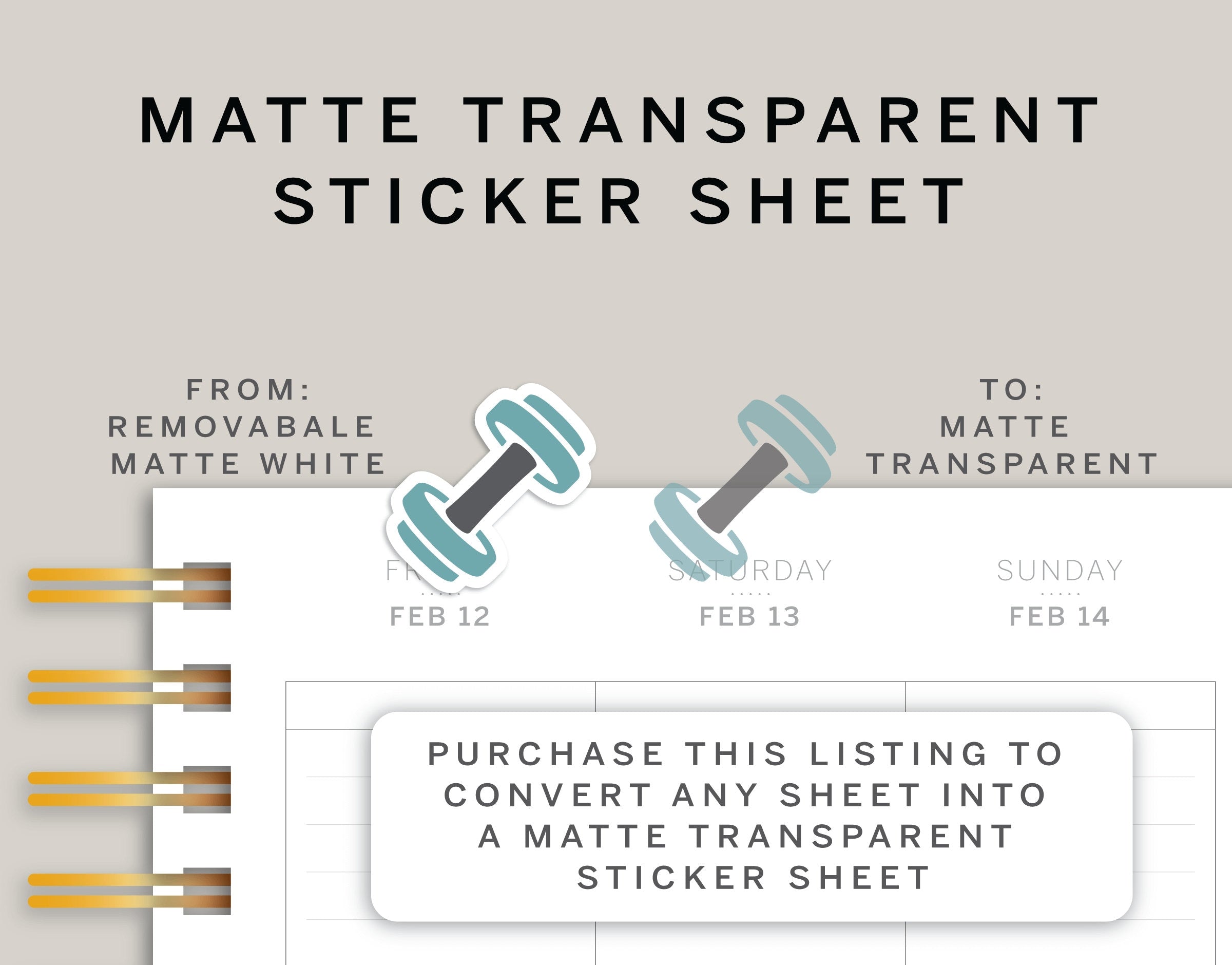 Matte Transparent Sticker Sheet Uncharge
