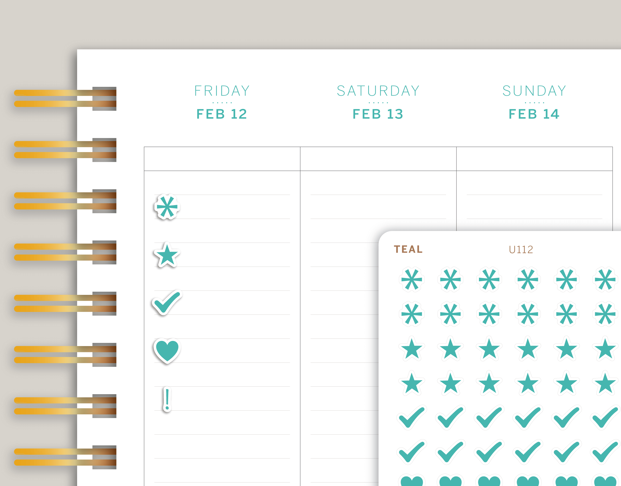 Mini Bullet Journal Icon Sampler Planner Stickers for MakseLife Planner cover
