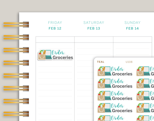 Order Groceries Planner Stickers for Makse Life Planners cover