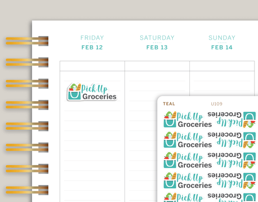 Pick Up Groceries Planner Stickers for MakseLife Planners cover