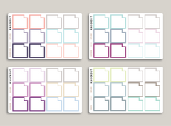 Monthly Box Planner Stickers for 2021 inkWELL Press Planners IWP-W24
